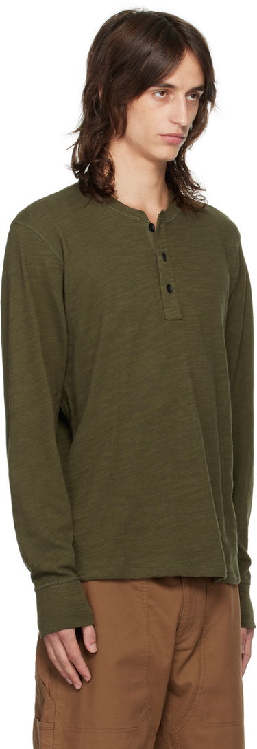 Тениска rag & bone Rag & Bone Classic Flame Henley Зелено | MBC22FT037TL37, 1