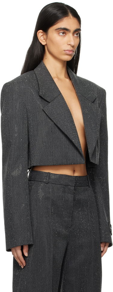 Яке Alexander Wang Cropped Glitter Blazer Сиво | 1WC1252619, 1