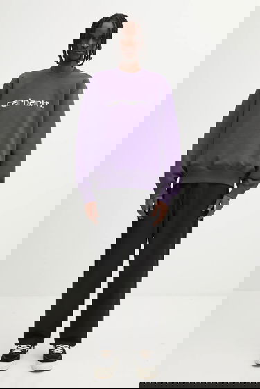 Суитчър Carhartt WIP WIP Loose Fit Crewneck Logo Sweatshirt Лилаво | I030546.38IXX, 4