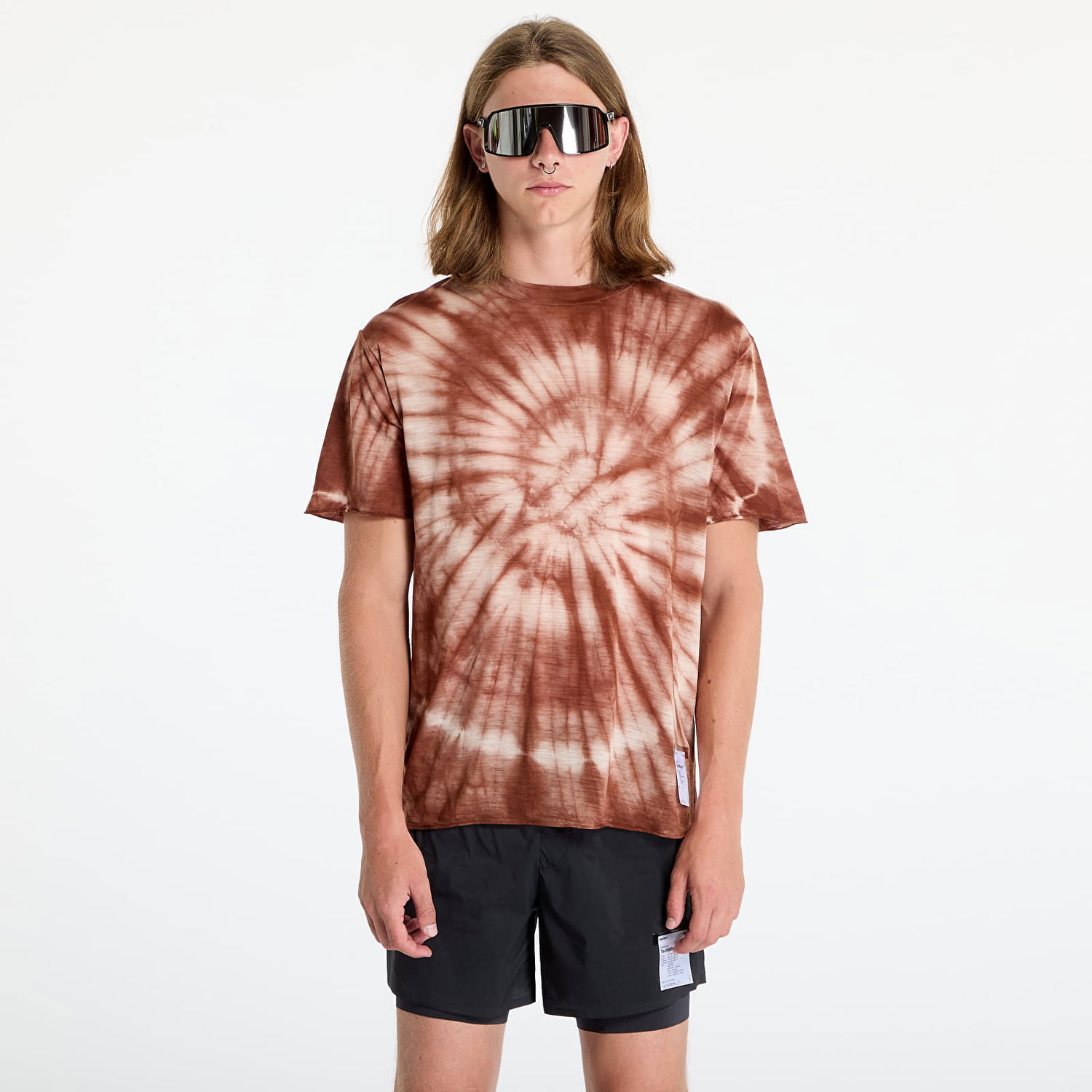 Тениска Satisfy CloudMerino T-Shirt UNISEX Tie-Dye Pine Кафяво | 11002-TDPI, 0