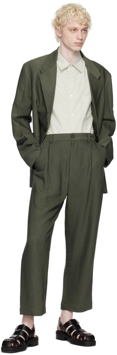 Панталони Studio Nicholson Studio Nicholson Tuck Trousers Зелено | TUCK SNM-787, 3