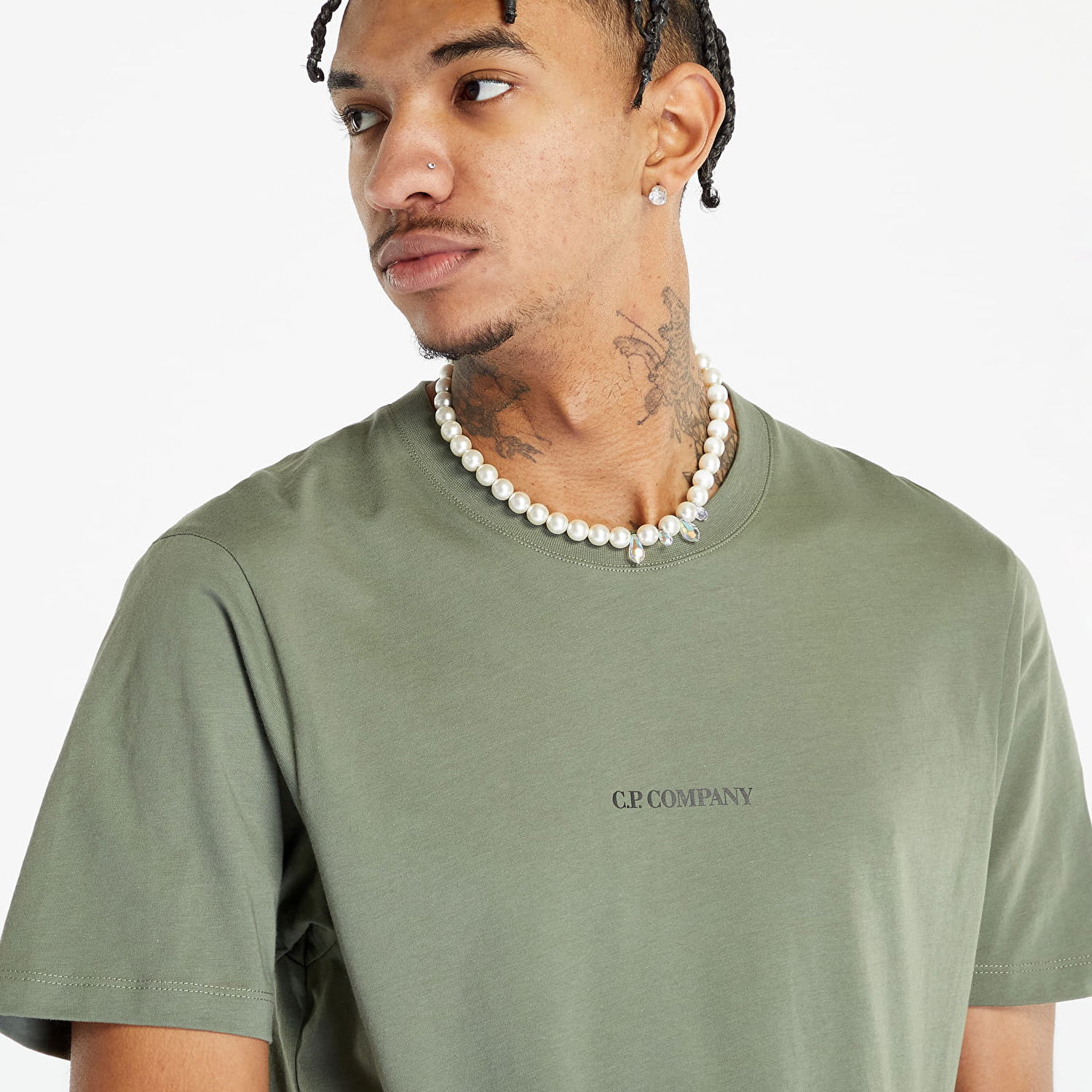Тениска C.P. Company Jersey Reverse Print T-Shirt Зелено | 14CMTS190A006011W-648, 1