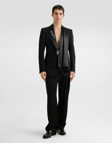 Панталони Dolce & Gabbana Dolce & Gabbana Wool Gabardine Pleated Trousers 46 Черно | GP16KTFU21EN0000, 1