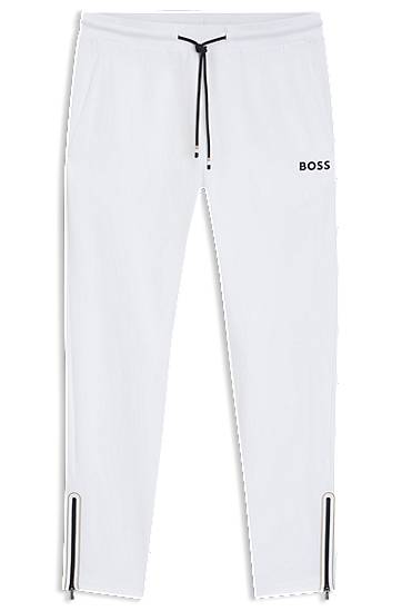 BOSS Active Stretch-Gabardine Tracksuit Bottoms with Thermoregulating Technology