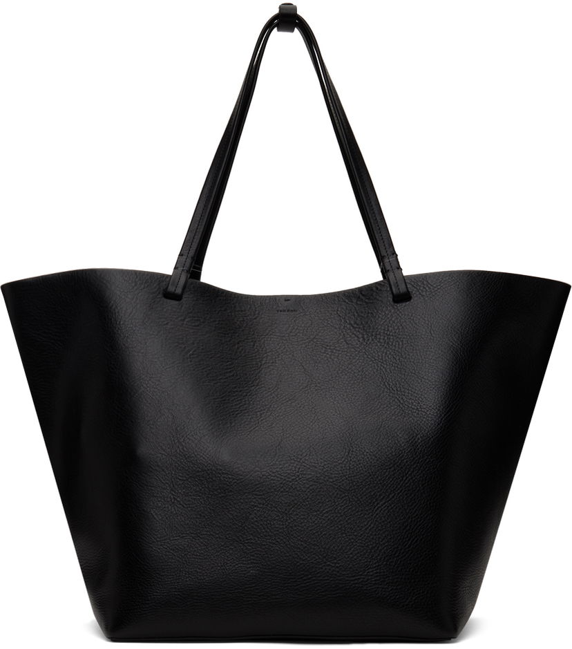 Голяма пазарска чанта The Row Large Leather Tote Bag Черно | W1201M-L136