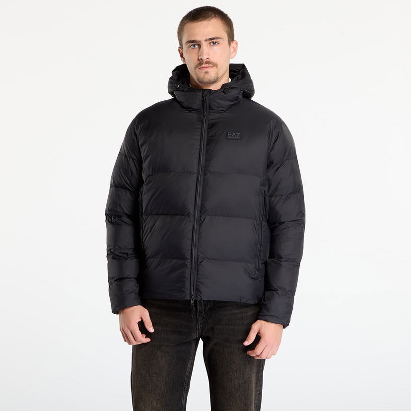 Пухо яке Emporio Armani Hooded Puffer Mountain Polar Jacket Big Logo Черно | 7M000694AF15956UC001