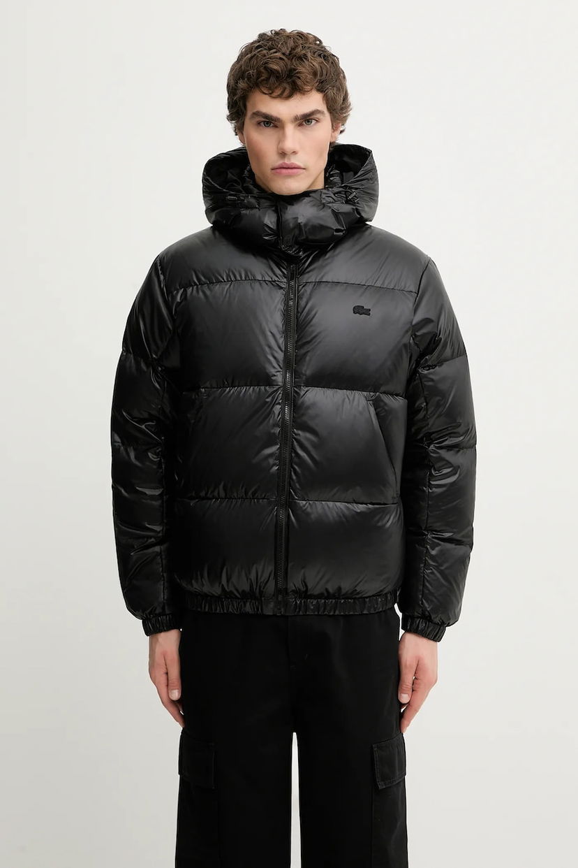 Пухо яке Lacoste Glossy Winter Hooded Puffer Jacket Черно | BH5096