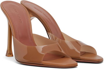 Облекло Amina Muaddi Amina Muaddi Alexa Glass Slipper 105 Heeled Sandals Кафяво | ALEXA GLASS SLIPPER PVC, 3