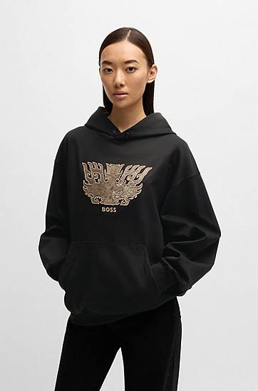 Суитчър BOSS BOSS x Creation of the Gods Taotie Hoodie Черно | 50542888, 1