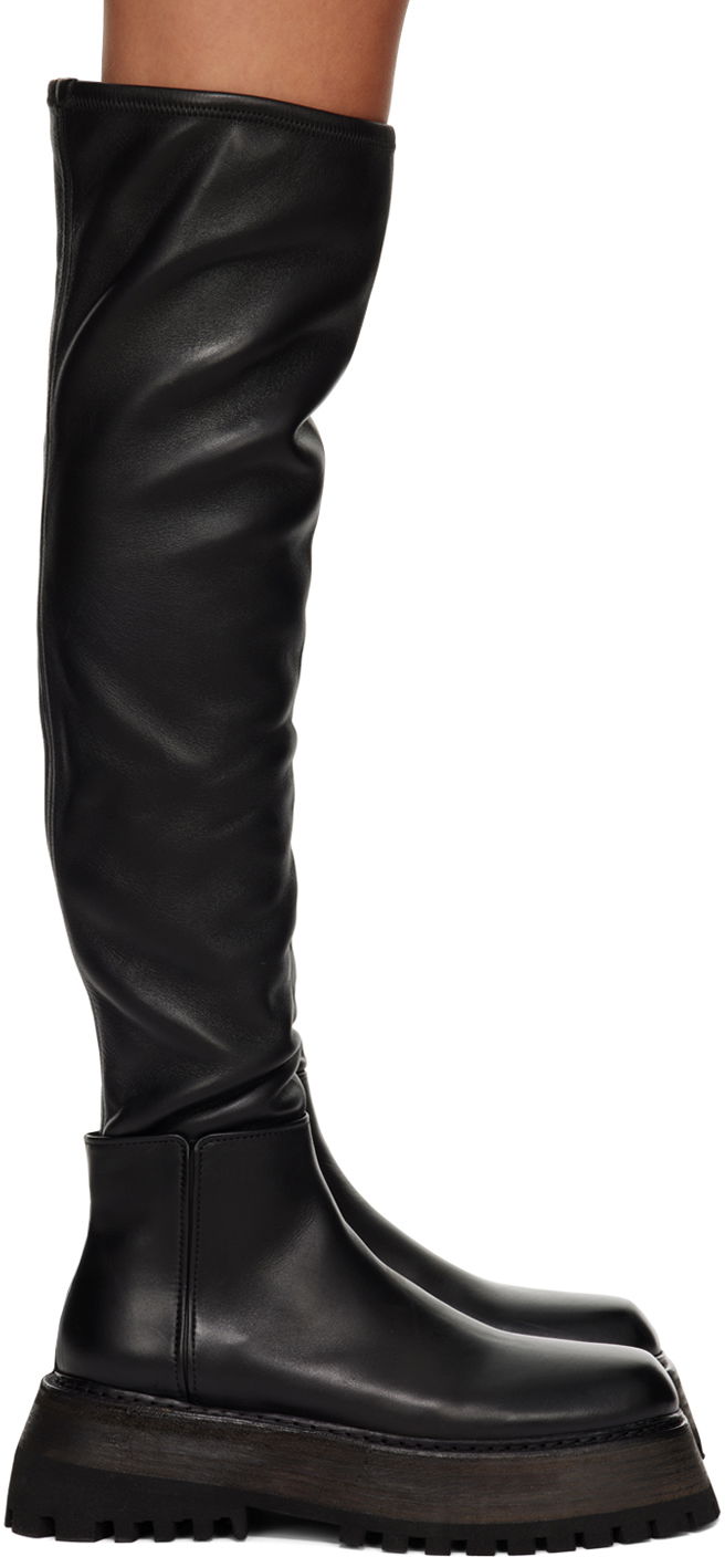 Чорапи Marsèll Marsell Quadrarmato Knee-High Platform Boots Черно | MW6525_B56666S661, 0