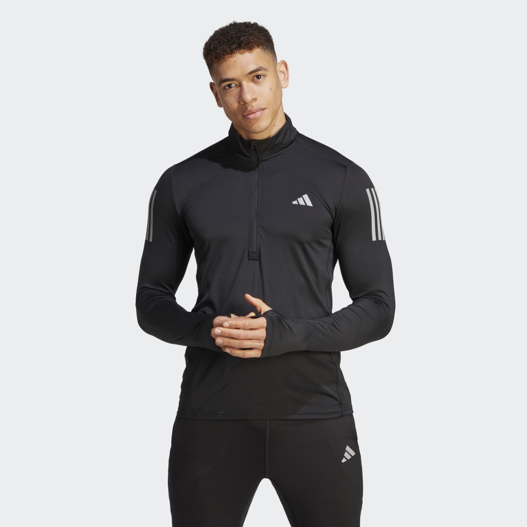 Суитчър adidas Originals Own the Run 1/4 Zip Черно | IK9562, 0