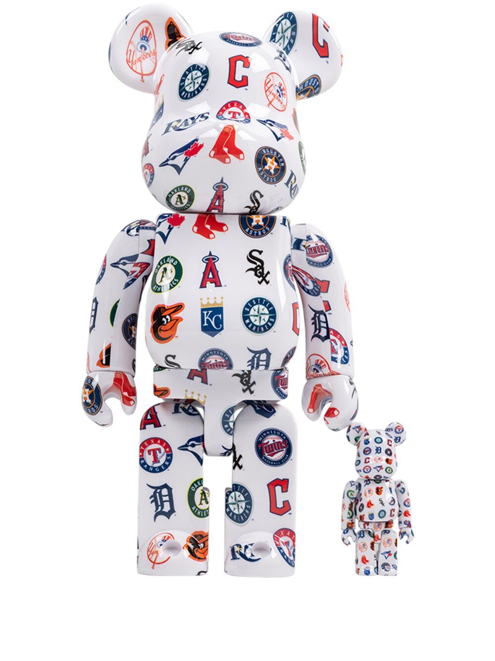 Колекционерско Medicom Toy MLB American League BE@RBRICK 100% & 400% figure set - White Бяло | MEDI294020850513, 0