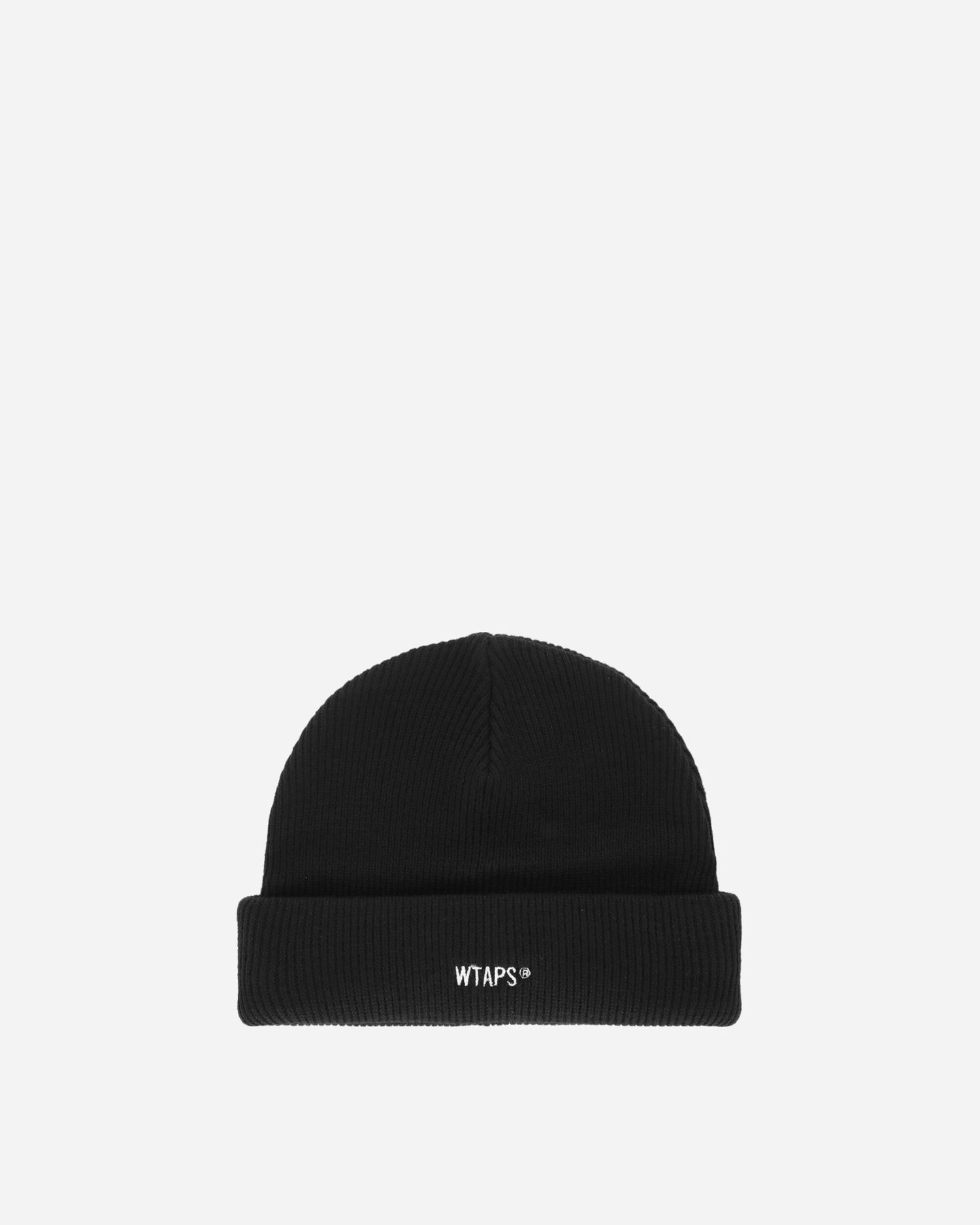 Шапка WTAPS Ribbed Knit Beanie Черно | 242MADT-HT04 001, 0