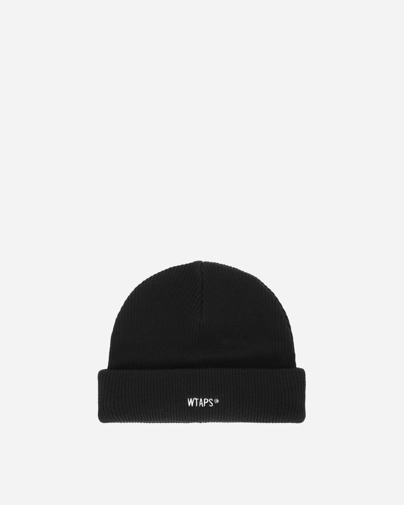 Шапка WTAPS Ribbed Knit Beanie Черно | 242MADT-HT04 001