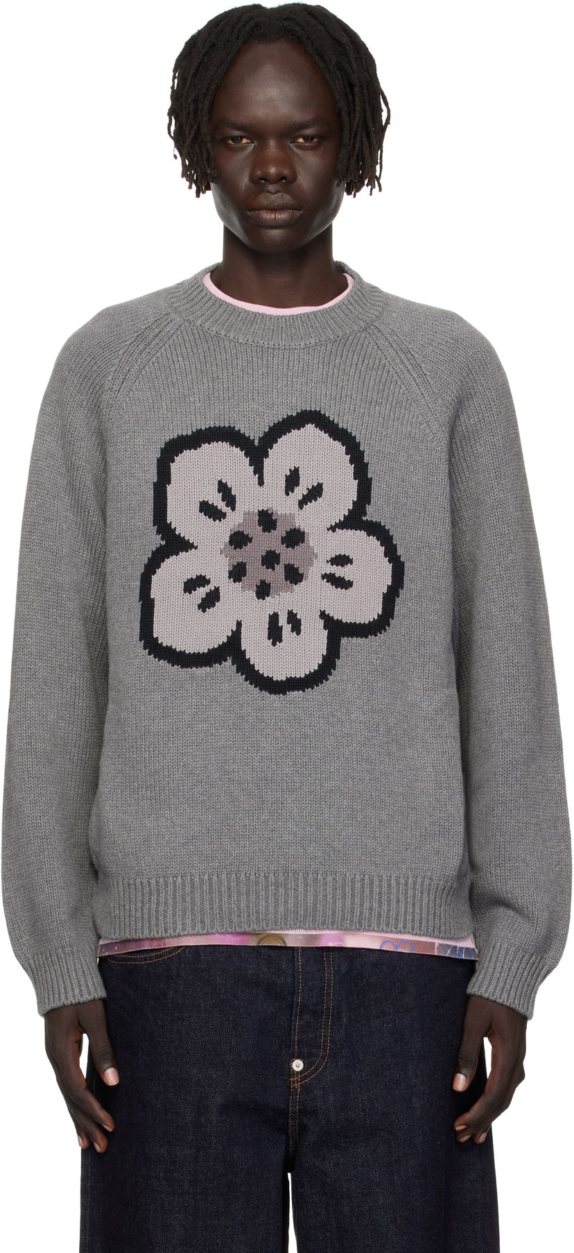 Пуловер KENZO Kenzo Paris 'Boke Flower' Sweater Сиво | FF65PU7443LA