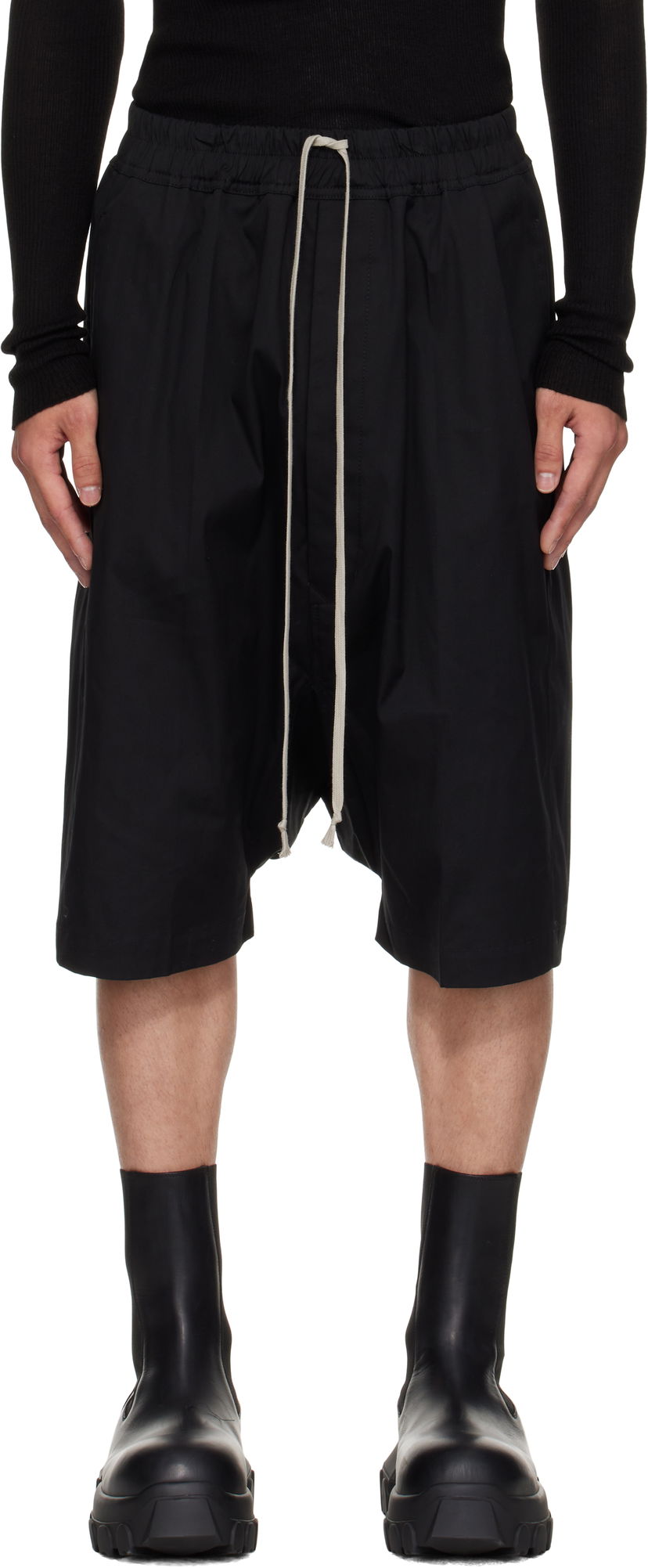 Къси панталони Rick Owens Rick Owens Pods Shorts Черно | RU02E1384 TE