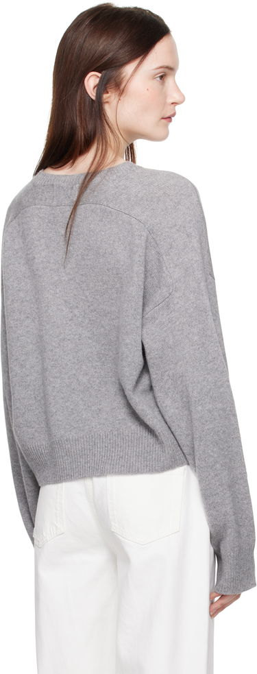 Пуловер Loulou de Saison Loulou de Saison Anzor Cropped V-Neck Sweater Сиво | ANZOR, 2