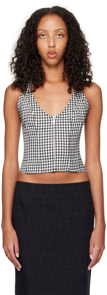 Потник Miaou Miaou Work Capsule Valda Gingham Corset Top Черно | 7056GINOND, 0