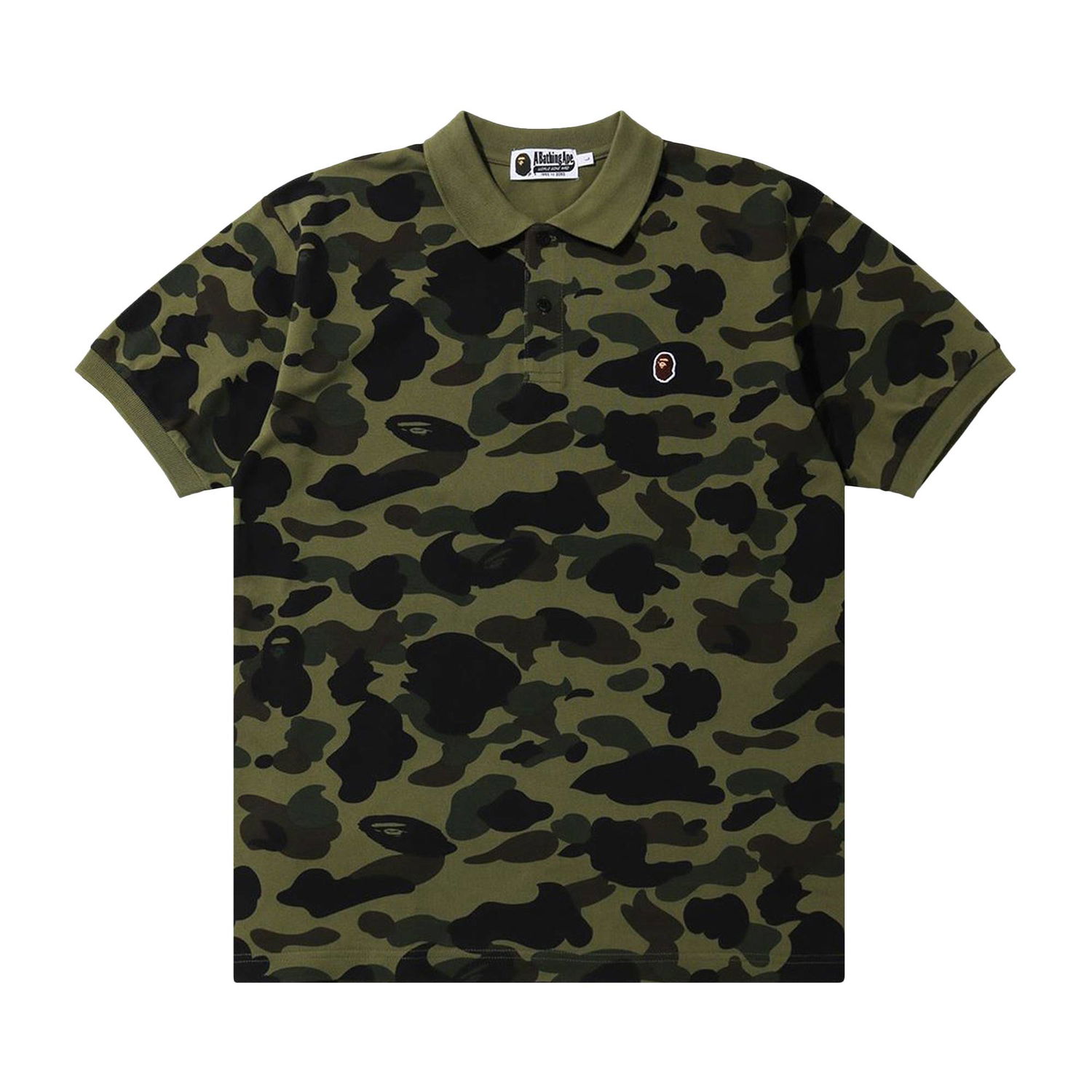 Тениска BAPE 1st Camo Ape Head One Point Polo Зелено | 1G30 112 001 GREEN, 1