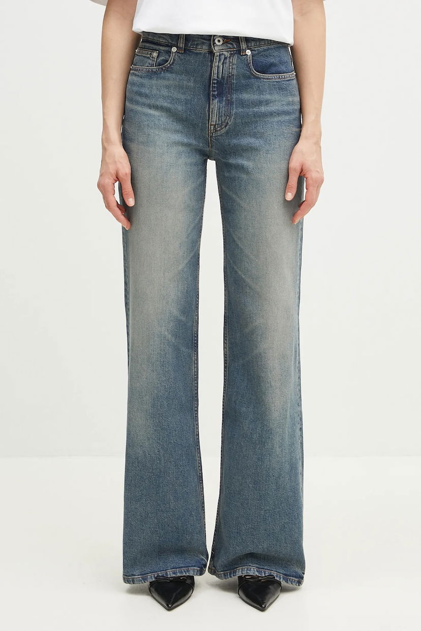 Дънки KENZO High Waist Jeans Синьо | FF52DP2176S7.DS