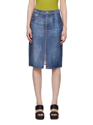 Пола Bottega Veneta Printed Midi Skirt Синьо | 9 737211 V30K0