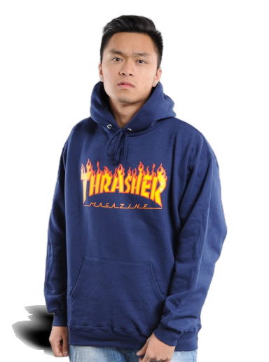 Суитчър Thrasher Flame Logo Hoody Тъмно синьо | 017220