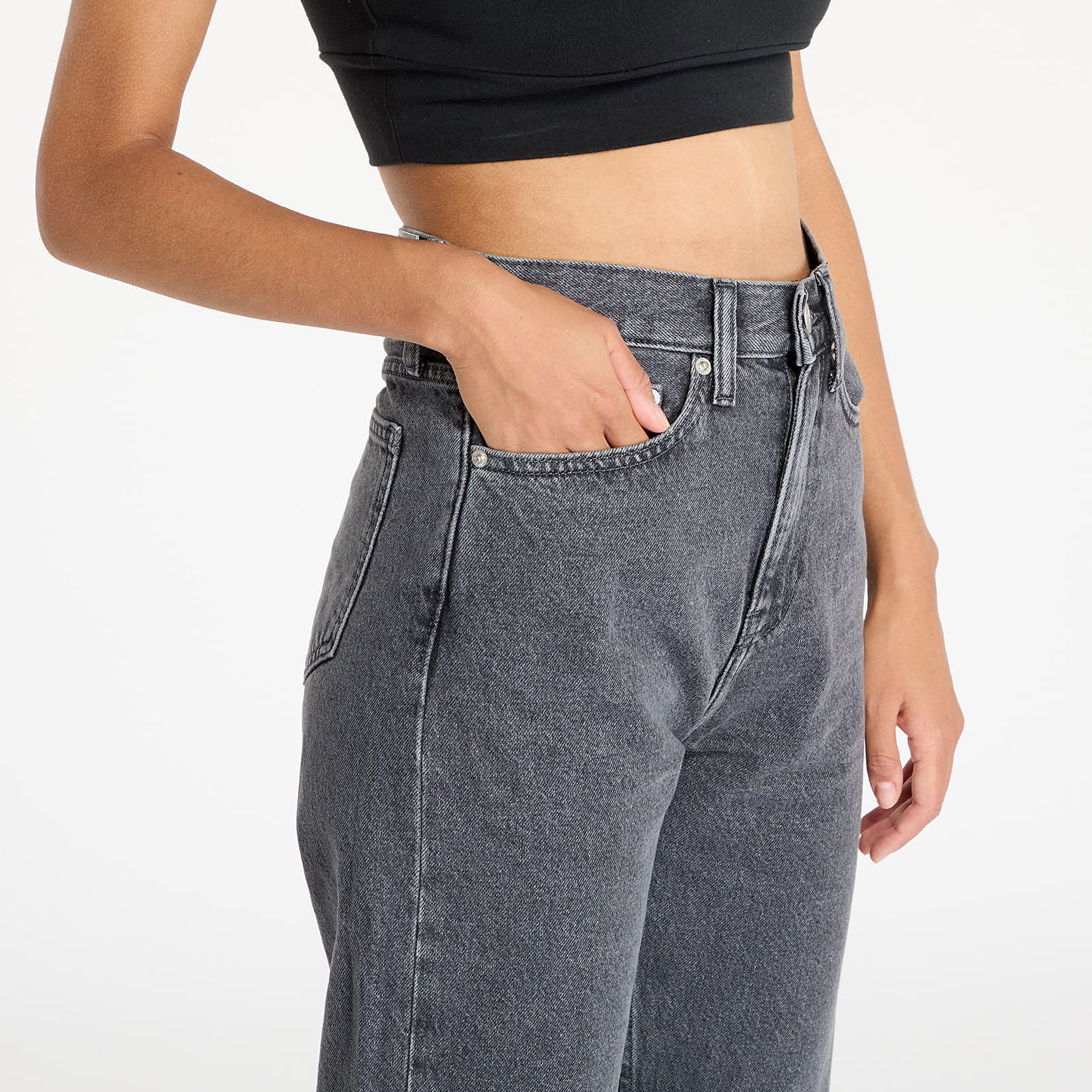 Дънки CALVIN KLEIN High Rise Straight Jeans Grey Сиво | J20J223657 1BZ, 1