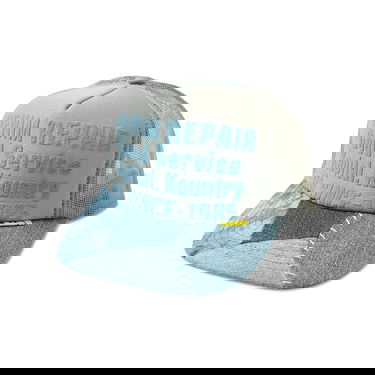 Шапка с козирка KAPITAL Denim Repair Service Trucker Cap Тюркоазено | KR2208XH05 GREY, 1