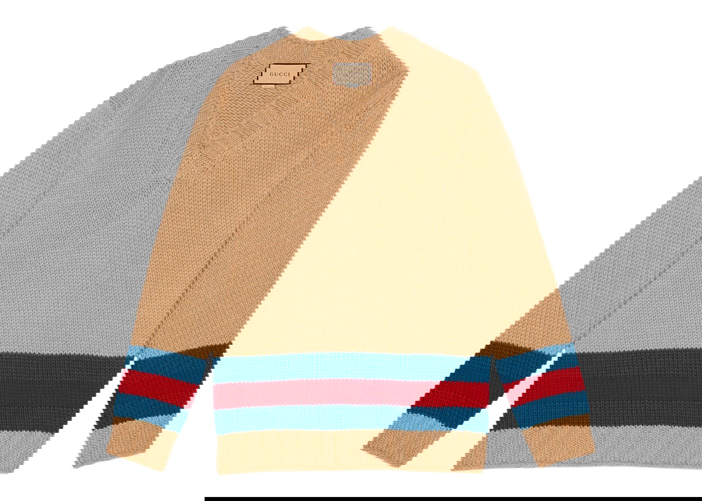 Пуловер Gucci Fine Mohair Wool Webbed Sweater Бежово | 715291 XKCJ4 2183, 0