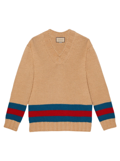 Пуловер Gucci Fine Mohair Wool Webbed Sweater Бежово | 715291 XKCJ4 2183