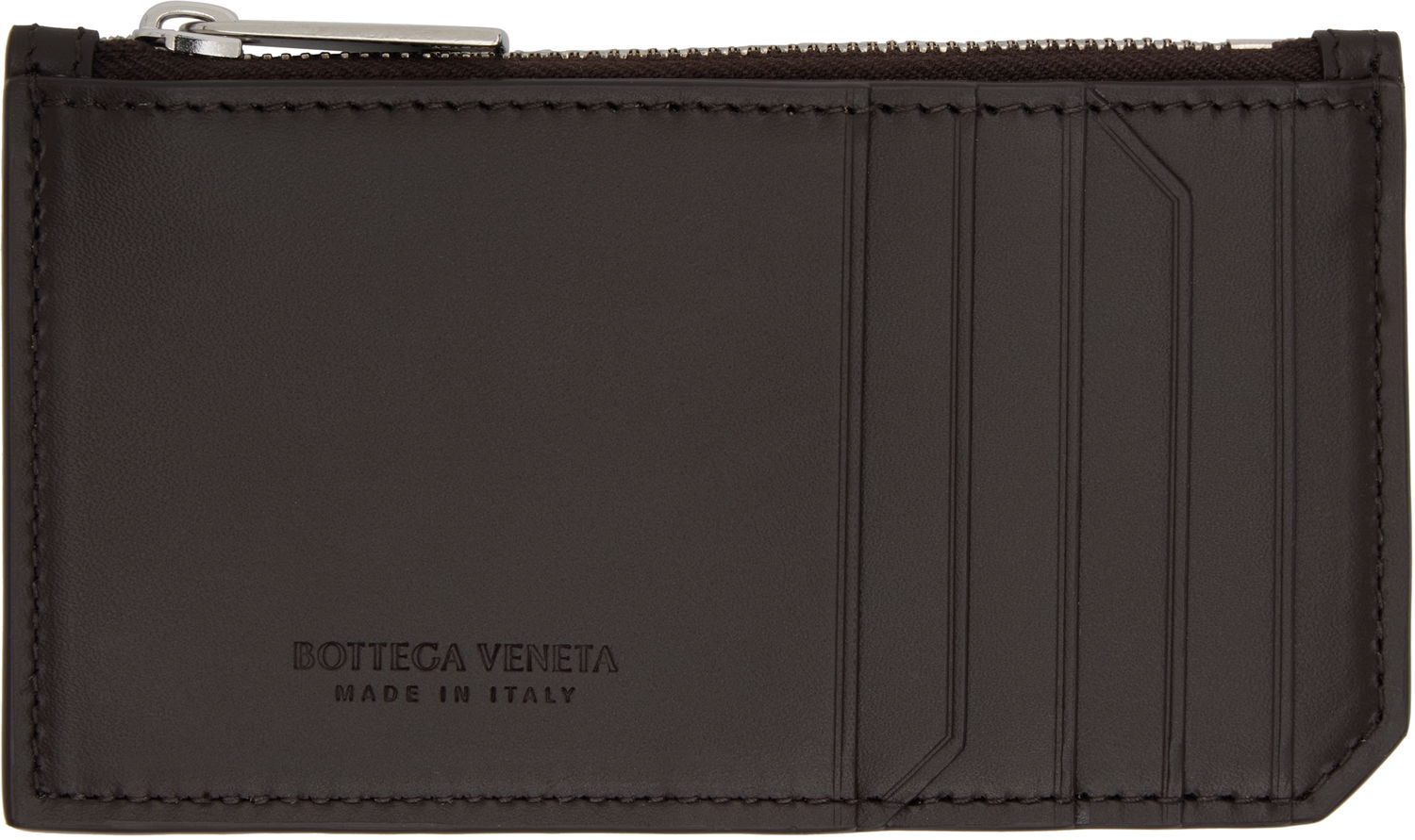 Портфейл Bottega Veneta Leather Zipped Card Holder Кафяво | 805827 V4LQ1 2145, 0