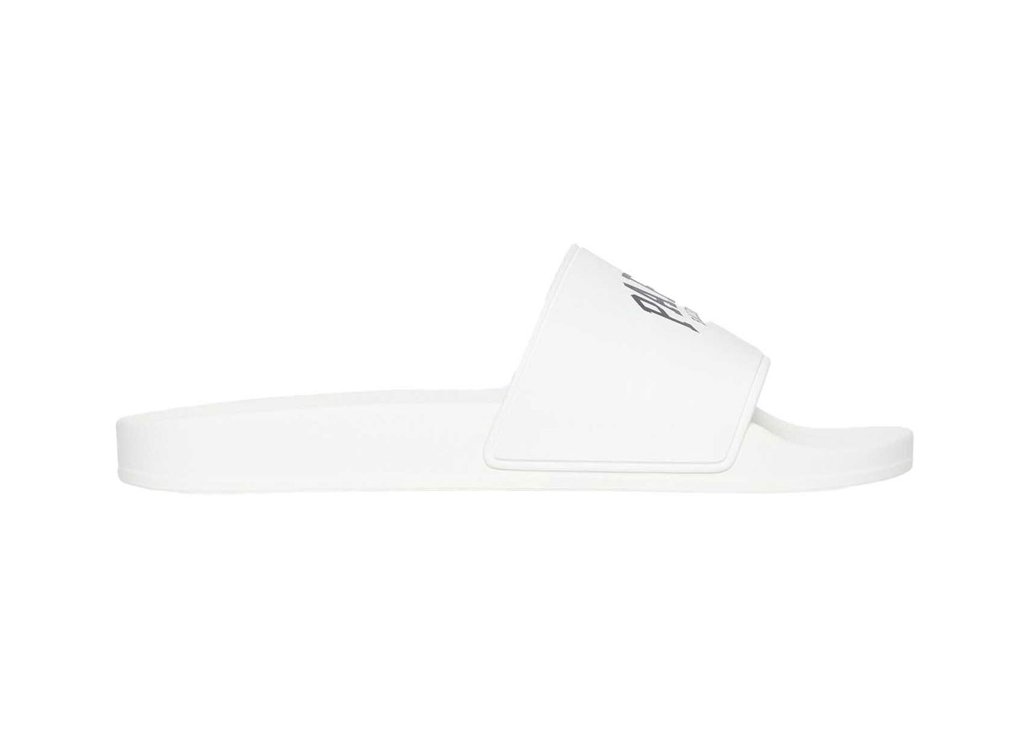 Кецове и обувки Balenciaga City Pool Slide Paris White Бяло | 689031W1S9A9001, 0