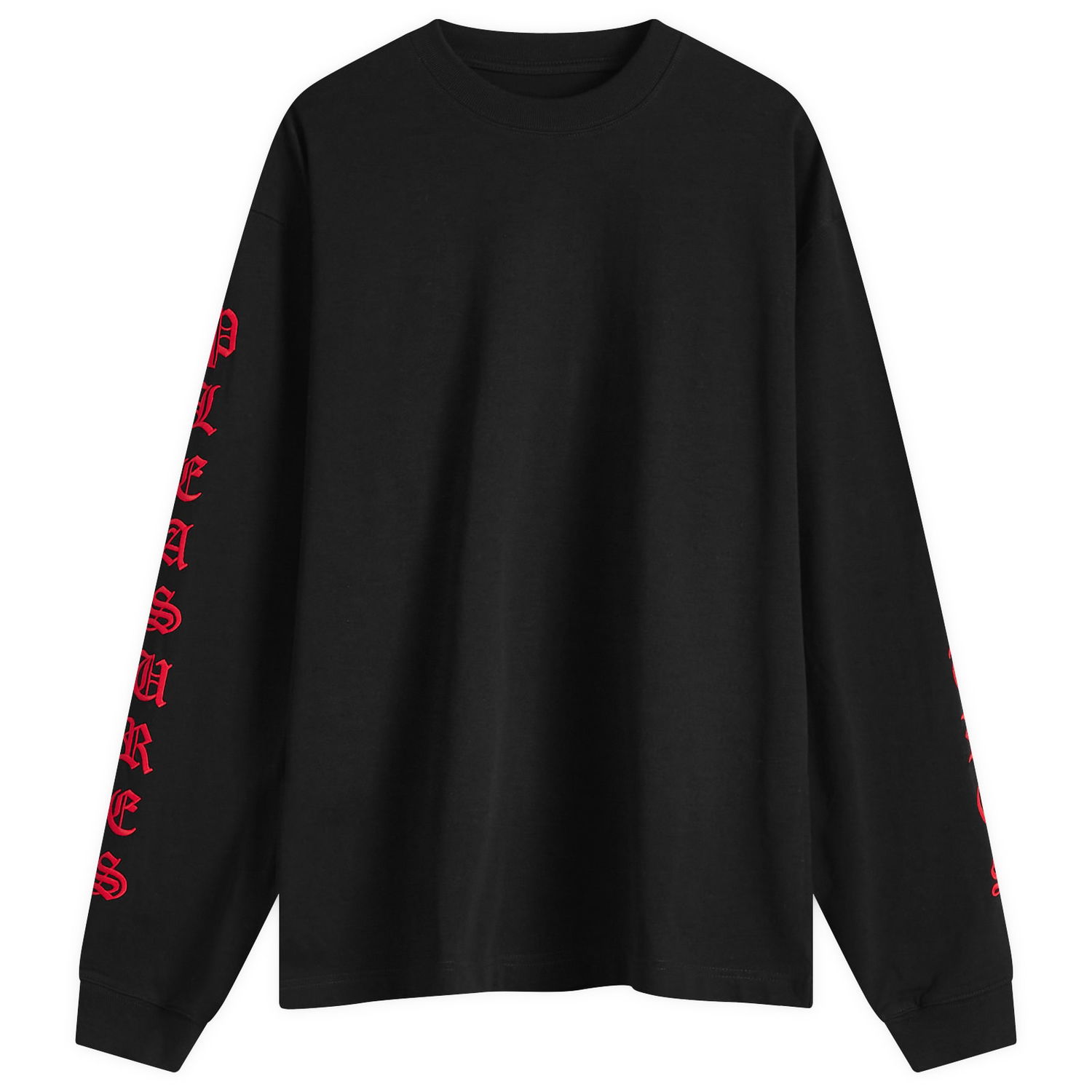 Тениска Pleasures OE Heavyweight Long Sleeve T-Shirt Черно | P24F045-BLK, 0