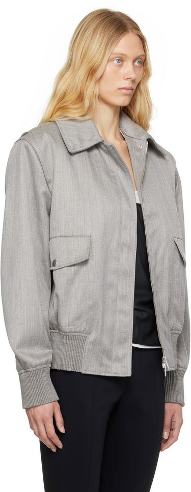 Яке бомбър Stella McCartney Stella McCartney Boxy Collared Bomber Jacket Сиво | 6801293FU750, 1