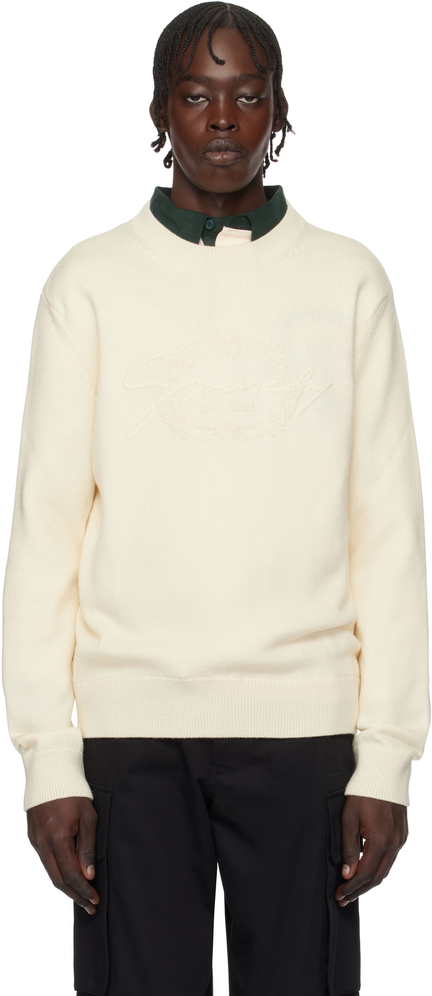 Пуловер Givenchy Medallion Detail Wool Sweater Бяло | BM90TW4YLC272, 0