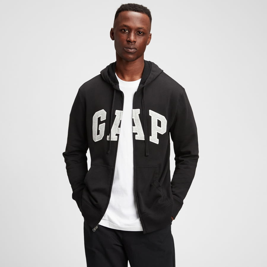 Суитчър GAP Arch FZ Hoodie Черно | 490384-02, 0