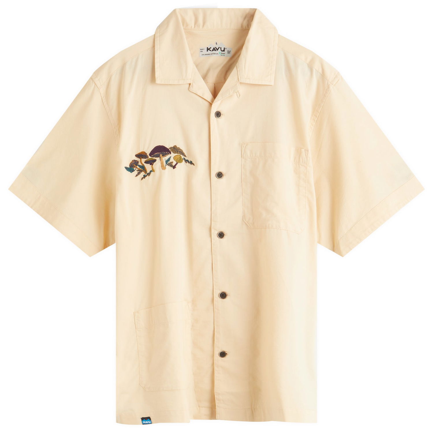 Риза KAVU Camp Collar Vacation Shirt with Mushrooms Embroidery Жълто | 5262-2547, 0