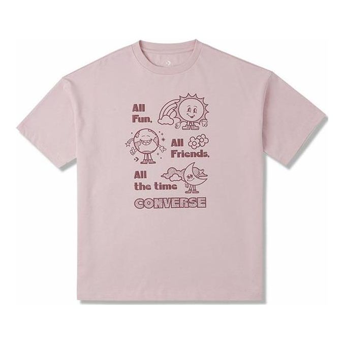 Тениска Converse Oversized Block Party Graphic Tee Розово | 10025885-A02
