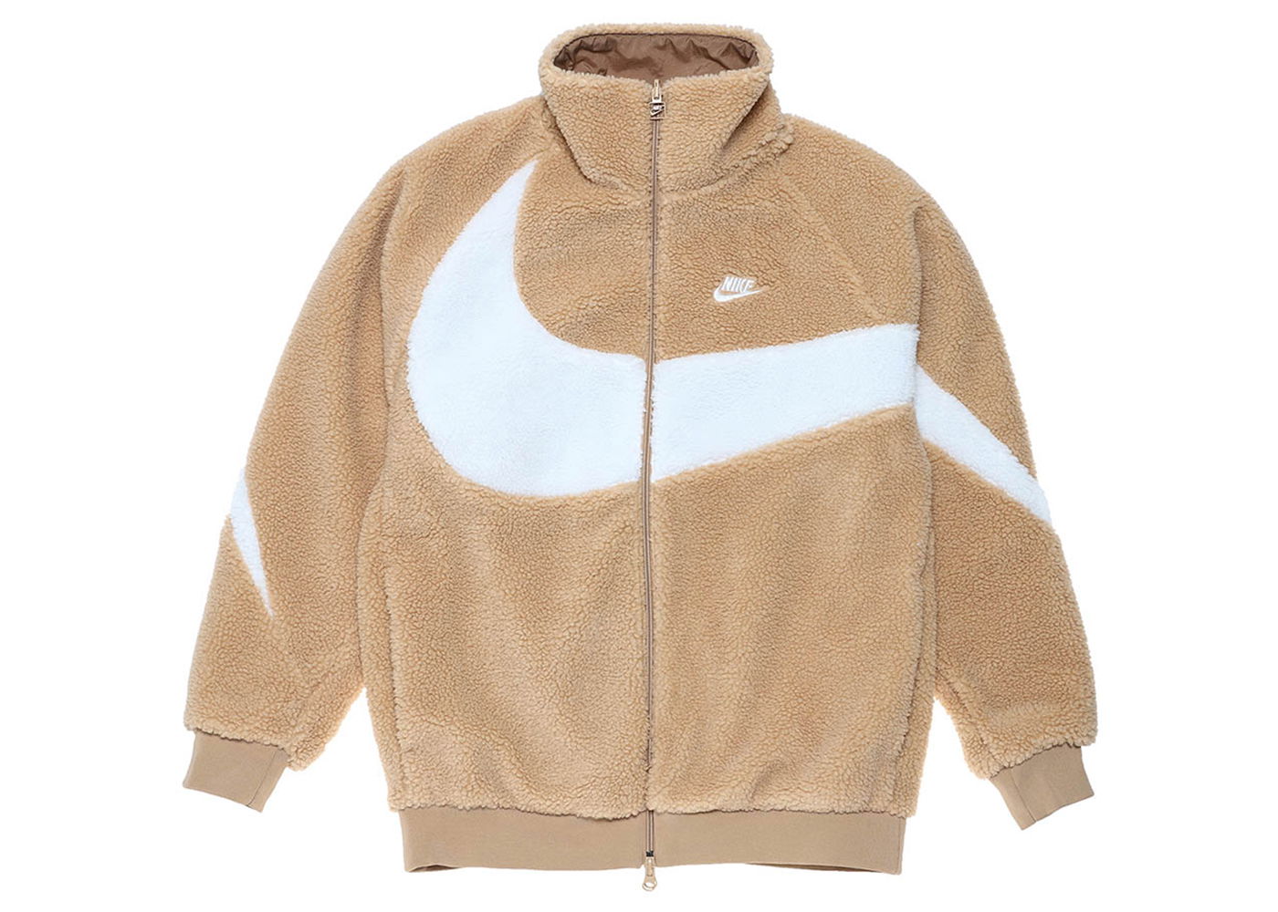 Яке Nike Big Swoosh Reversible Boa Jacket Hemp White Бежово | BQ6546-200, 0