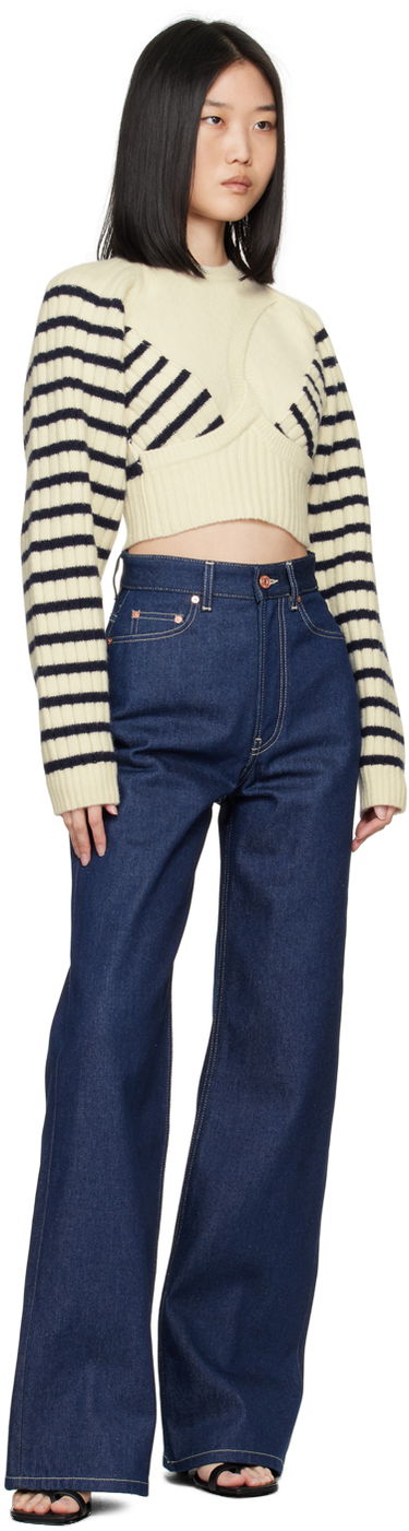Пуловер Jean Paul Gaultier Gaultier Criss Cross Cropped Sweater Бяло | 24/30-F-PL054-M072-0159, 3