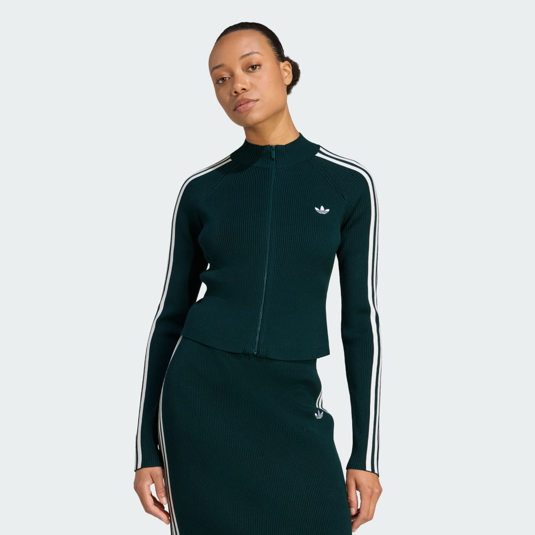 Пуловер adidas Performance Adicolor Slim-Fit Knit Top Зелено | JY2599, 0