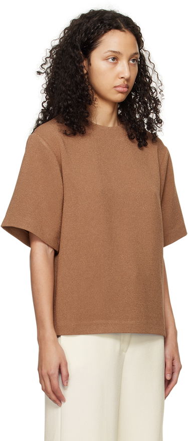 Тениска Anine Bing Maddie Relaxed-Fit Wool-Blend T-Shirt Кафяво | A-07-9806-200, 1