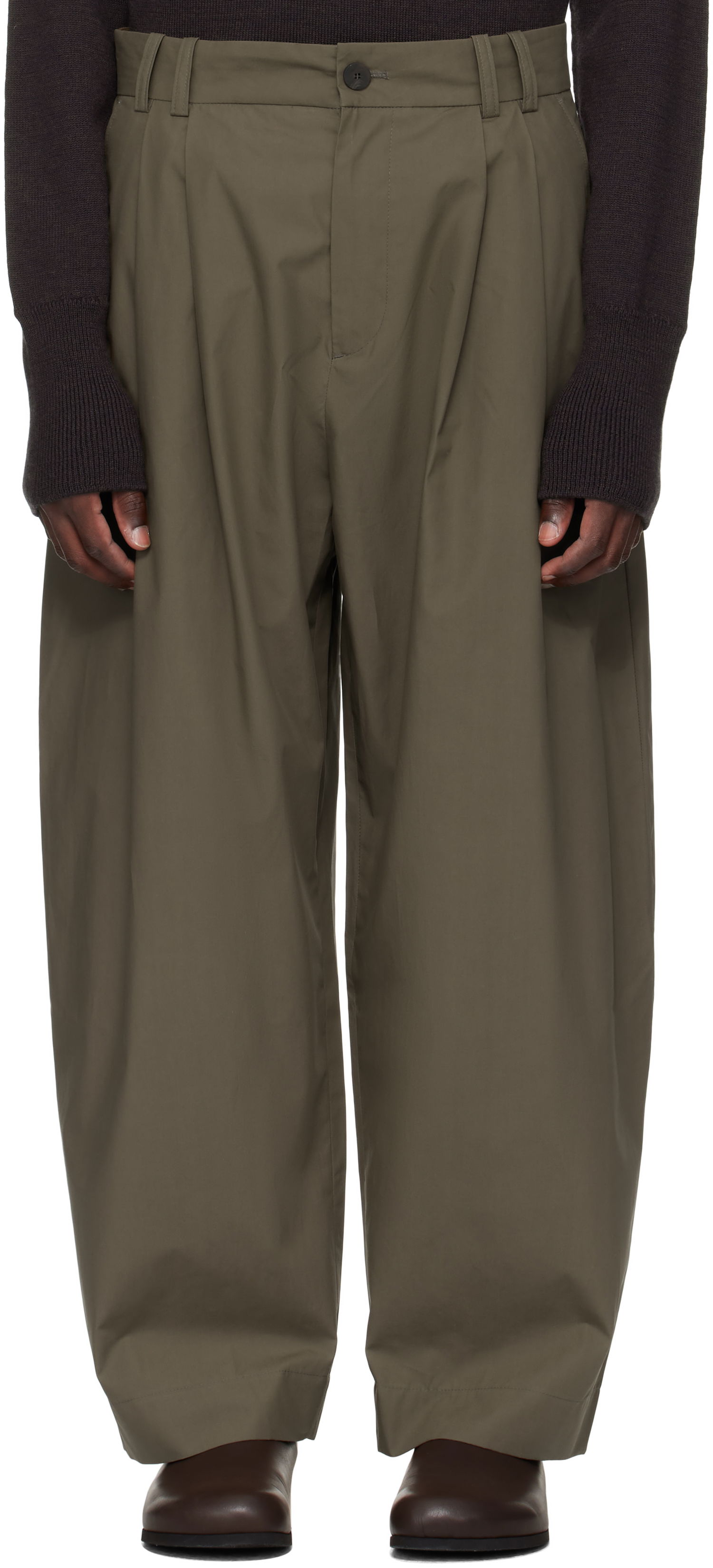 Панталони Studio Nicholson Studio Nicholson Yale Pleated Trousers Зелено | YALE SNM - 788, 0