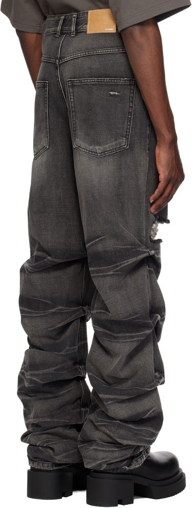 Дънки We11done We11done Distressed Wrinkled Straight Leg Jeans Сиво | WD-DP0-25-319-M-BK, 2