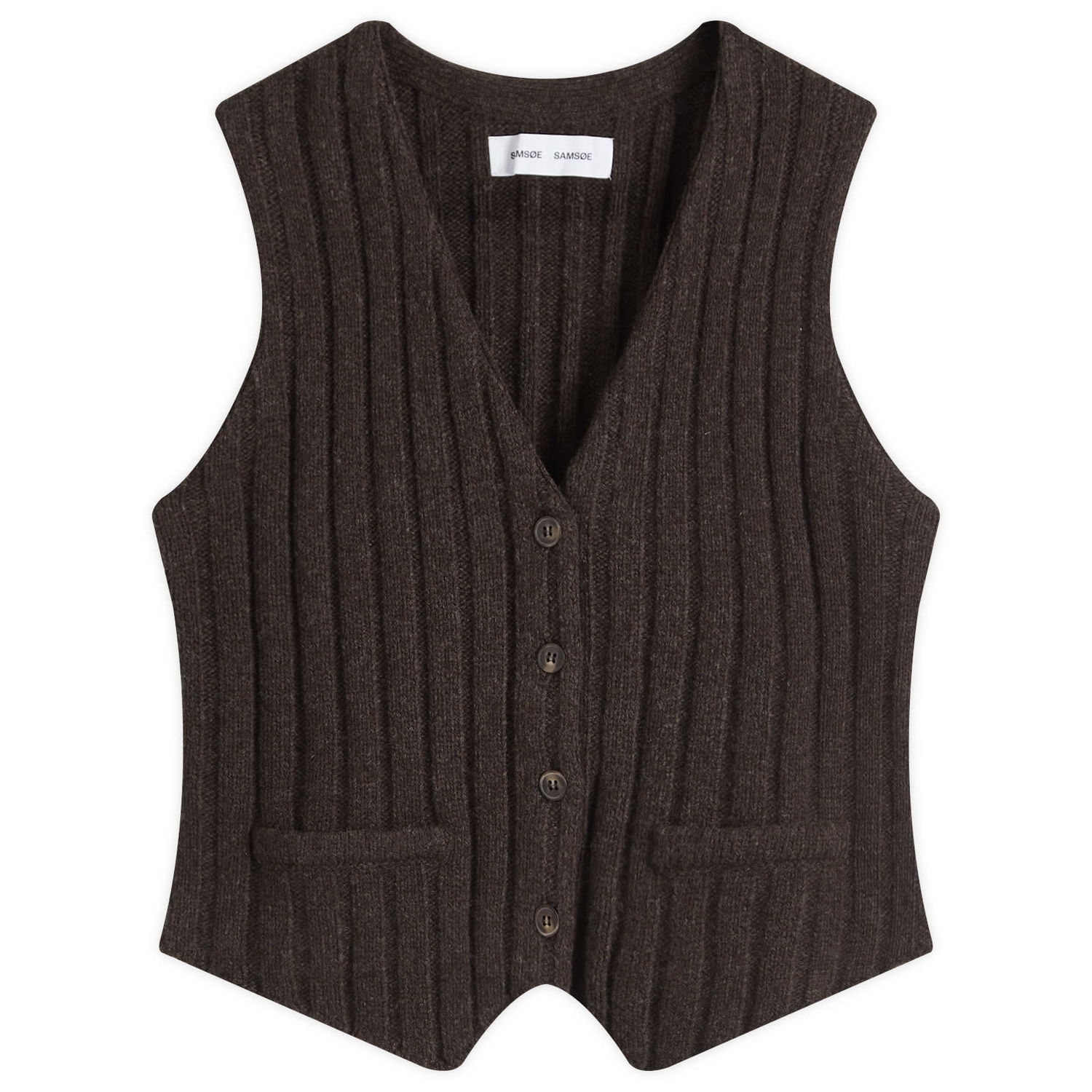 Пуловер Samsoe Samsoe Samsøe Samsøe Sanissa Knitted Vest Кафяво | F24400081, 0