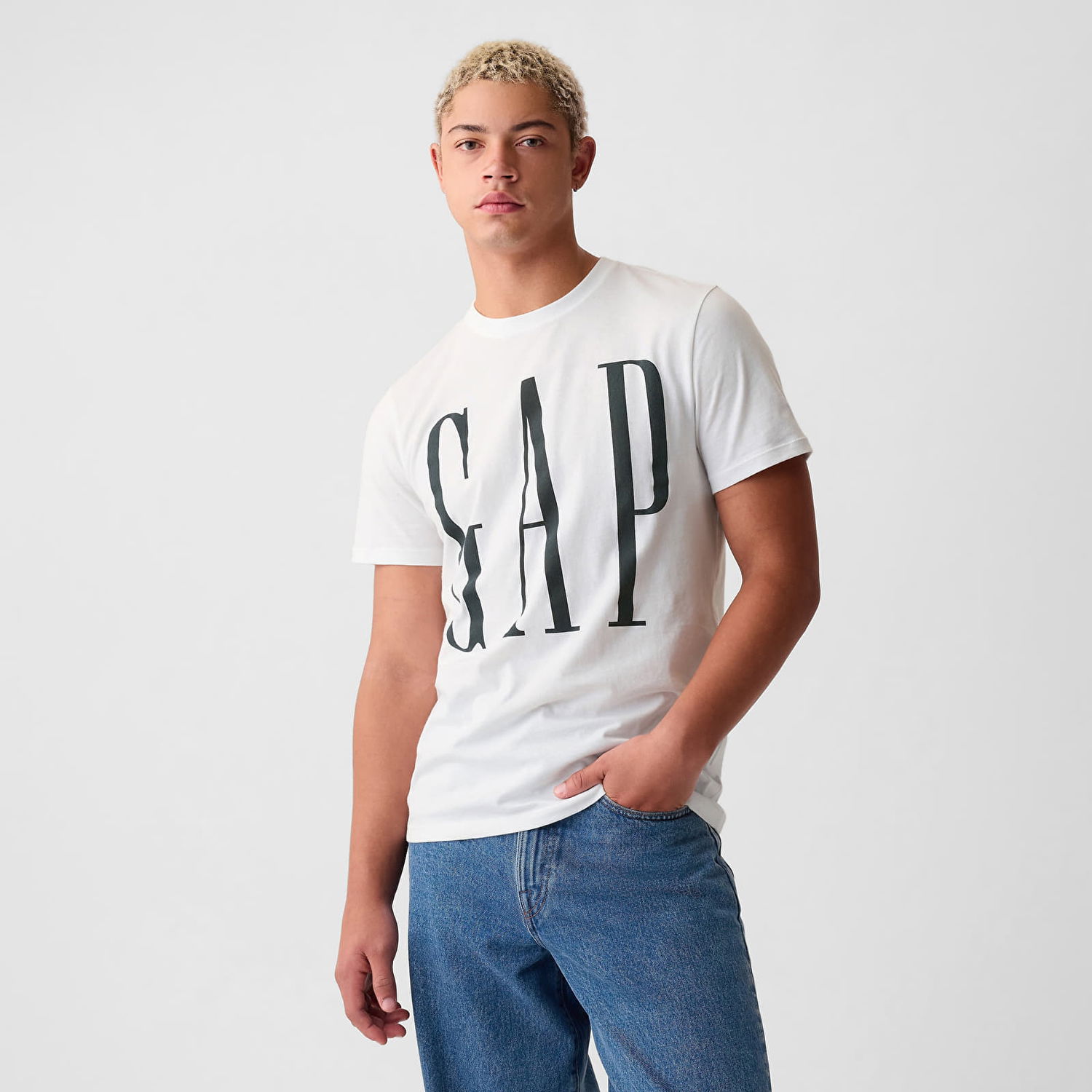 Тениска GAP Logo Tee White V2 Global Бяло | 866774-01, 0