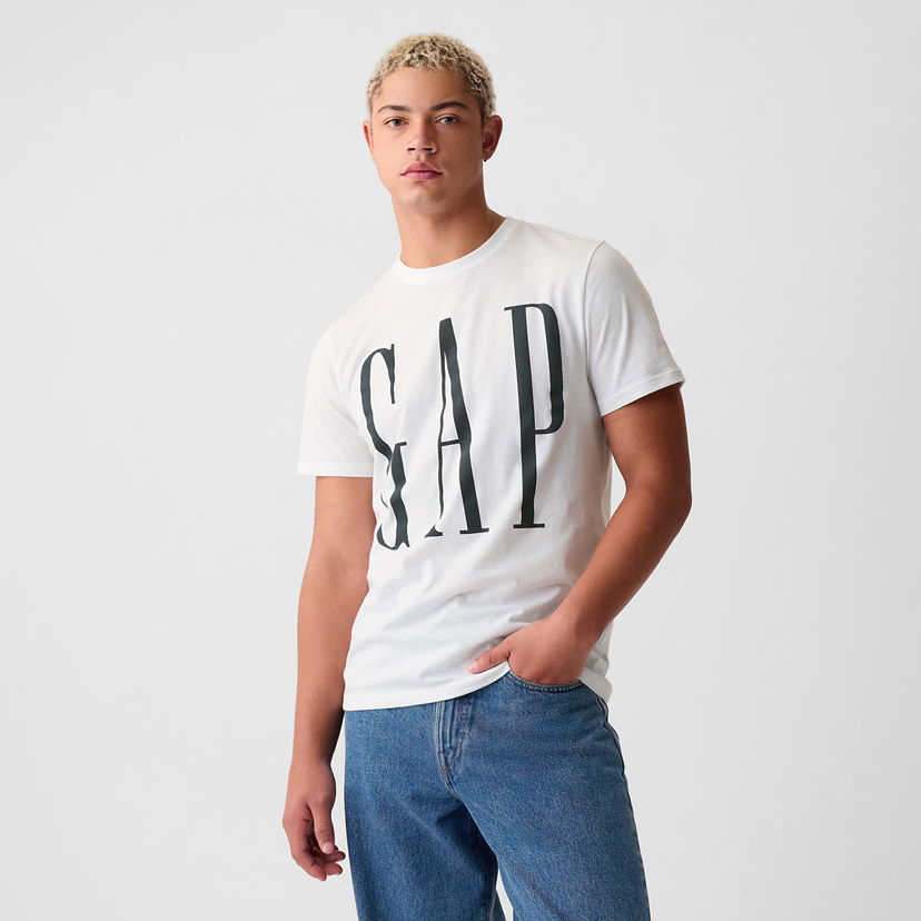 Тениска GAP Logo Tee White V2 Global Бяло | 866774-01