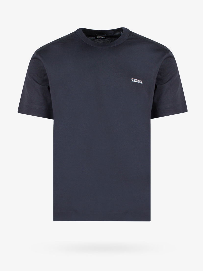 Тениска ZEGNA Navy Blue Cotton T-Shirt Синьо | E7360A5B760B09