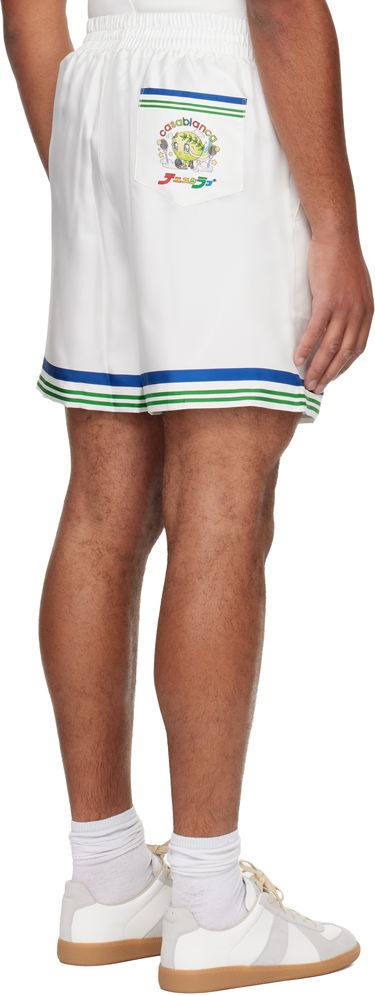 Къси панталони Casablanca Tennis Club Icon Silk Twill Shorts Бяло | M-AW25-TR-012-01, 2