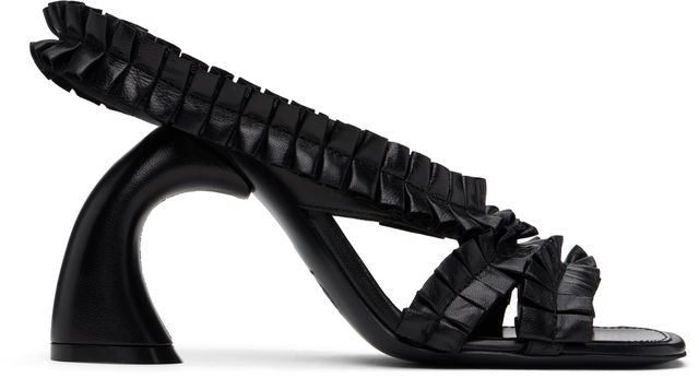 Dries Van Noten Ruffled Leather Heeled Sandals